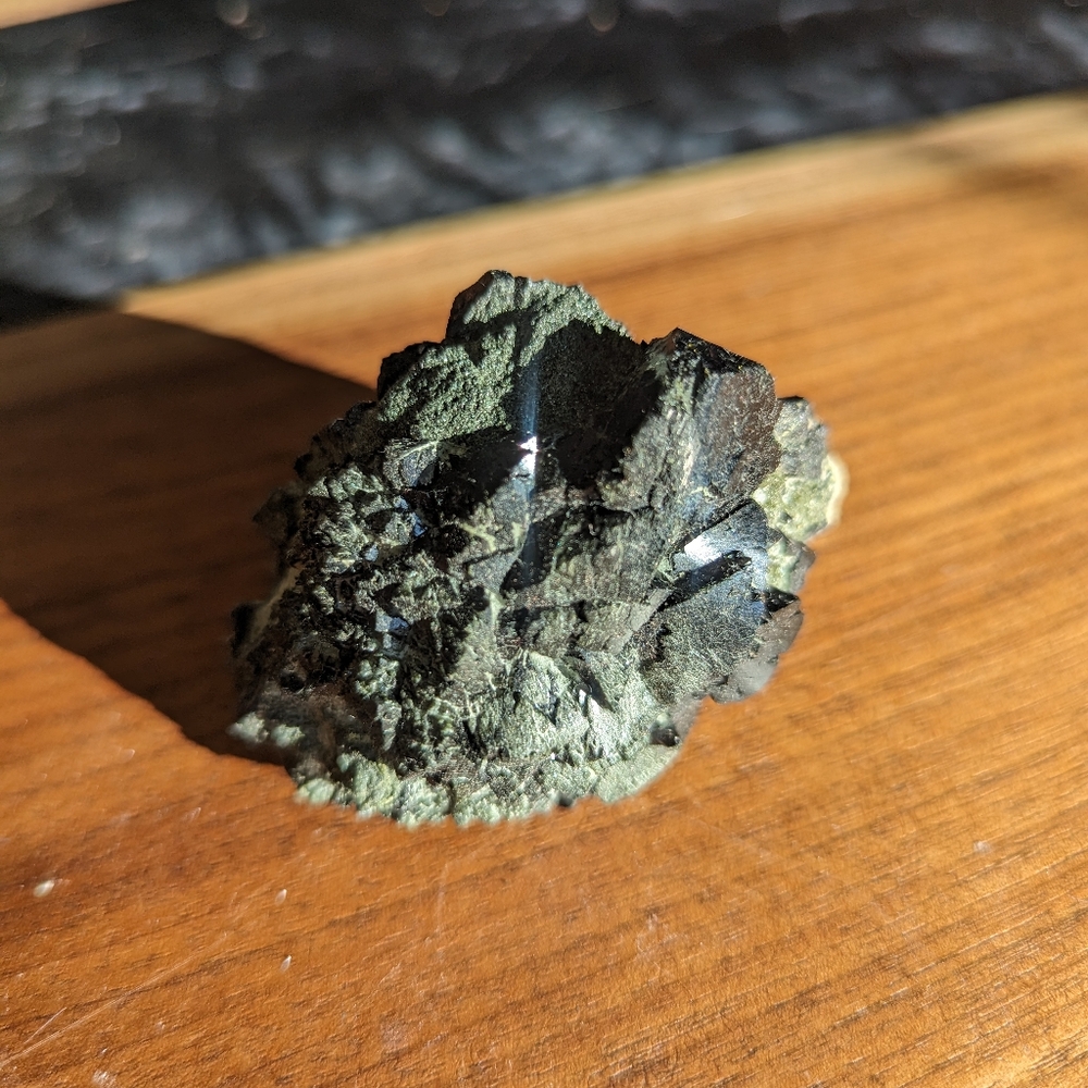 Natural Epidote Mineral Specimen - Prismatic Green Crystals